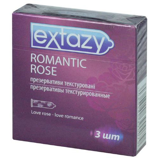 Презервативи латексні зі смазкою Extazy (Екстезі) romantic rose №3